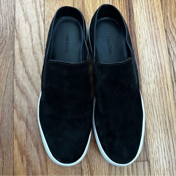 Vince Verrell 2 Black Suede Slip-on Slide Sneakers Women’s Sz 7 - Picture 3 of 13